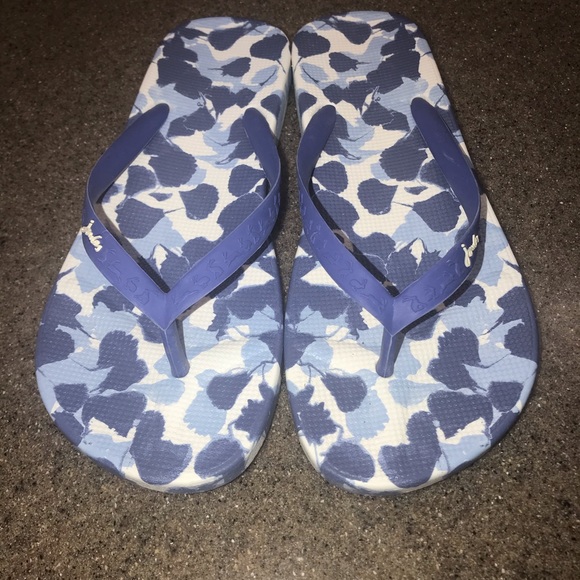 🆕Joules Floral Blues Summer Flip Flop Thong Sandals - Picture 2 of 6